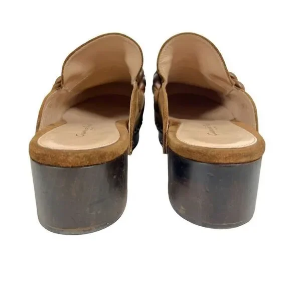 Gianvito Rossi Suede Napa Braided Detail Platform Loafer Clogs Size 40 US 10 - Picture 7 of 8